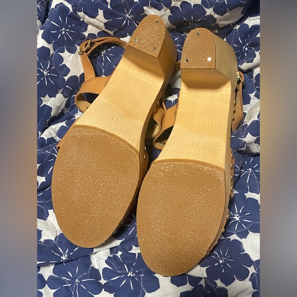 Brand New Swedish Hasbeens Brassy Leather High Heel Sandals NWOT - Picture 7 of 10